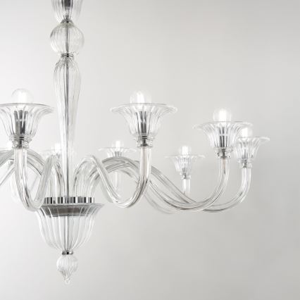Ideal Lux - Κρεμαστό φωτιστικό οροφής BRIGITTA 12xE14/40W/230V διάμετρος 120 cm διαφανές