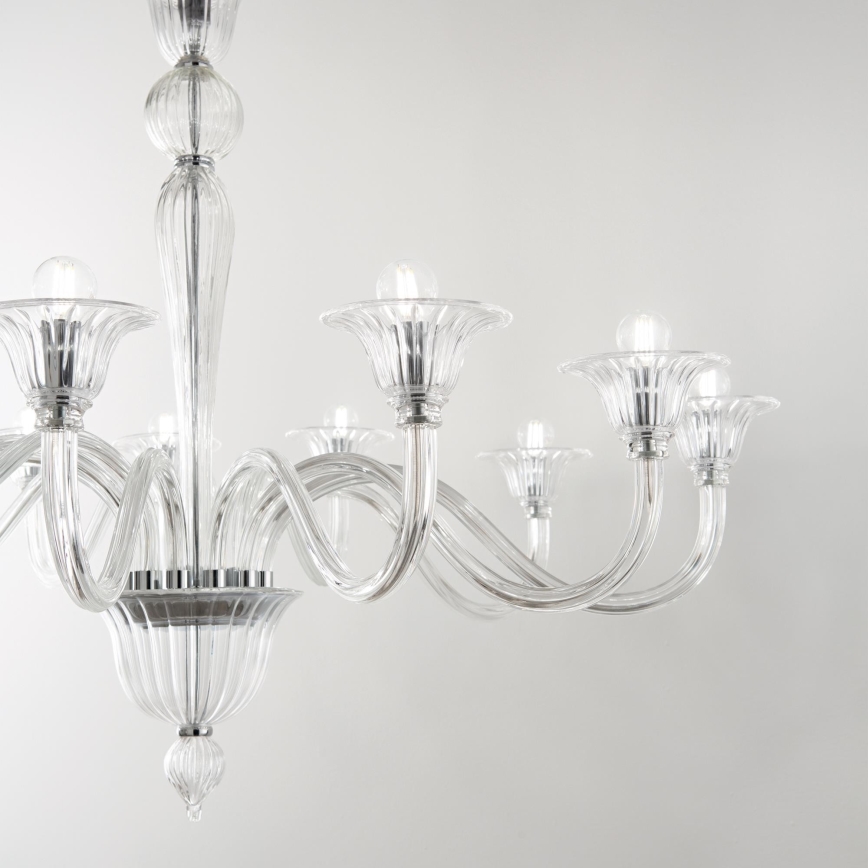 Ideal Lux - Κρεμαστό φωτιστικό οροφής BRIGITTA 12xE14/40W/230V διάμετρος 120 cm διαφανές