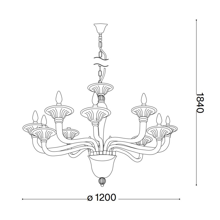 Ideal Lux - Κρεμαστό φωτιστικό οροφής BRIGITTA 12xE14/40W/230V διάμετρος 120 cm διαφανές