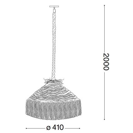 Ideal Lux - Κρεμαστό φωτιστικό οροφής CANAPA 1xE27/15W/230V διάμετρος 41 cm καφέ