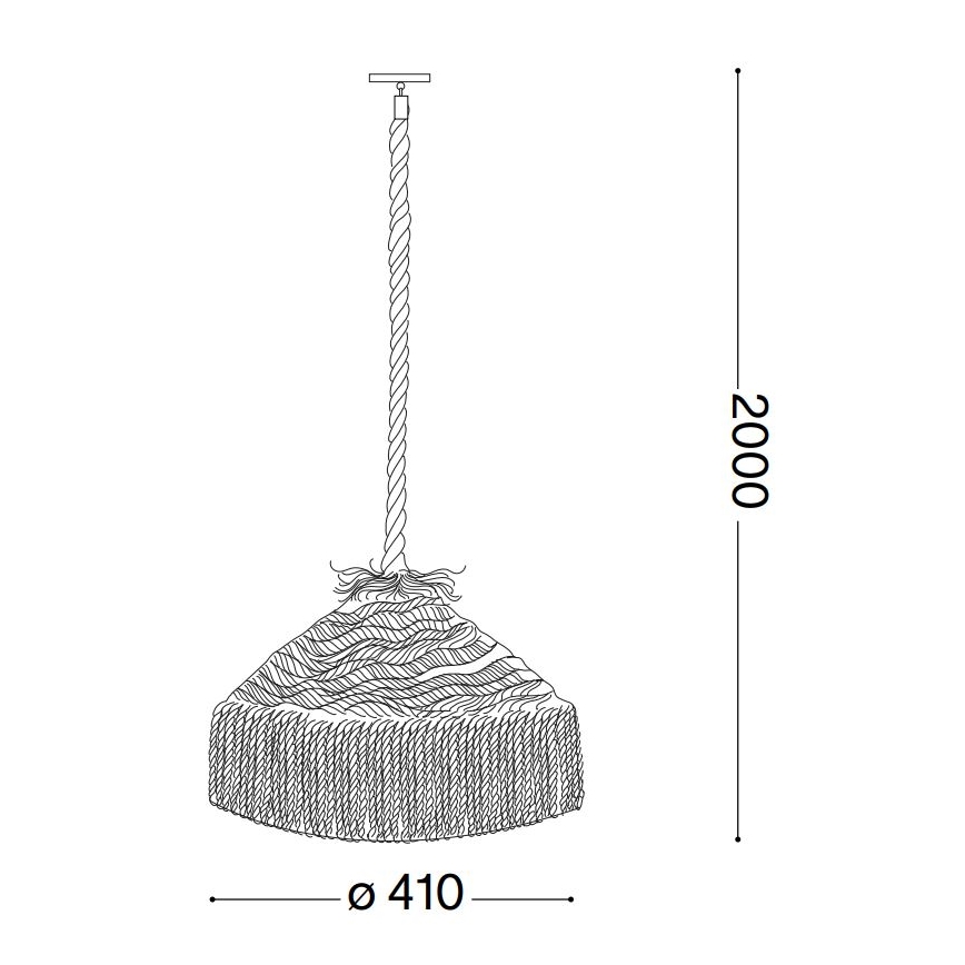 Ideal Lux - Κρεμαστό φωτιστικό οροφής CANAPA 1xE27/15W/230V διάμετρος 41 cm καφέ