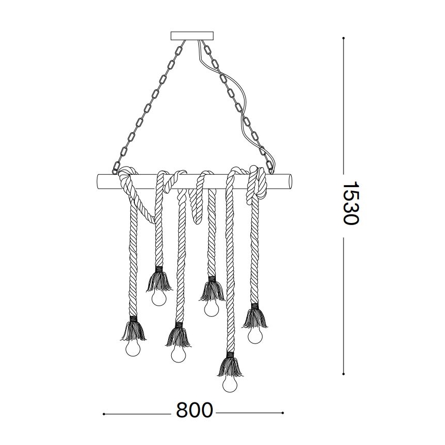 Ideal Lux - Κρεμαστό φωτιστικό οροφής CANAPA 6xE27/15W/230V καφέ