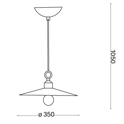 Ideal Lux - Κρεμαστό φωτιστικό οροφής CANTINA 1xE27/42W/230V διάμετρος 35 cm μπρονζέ
