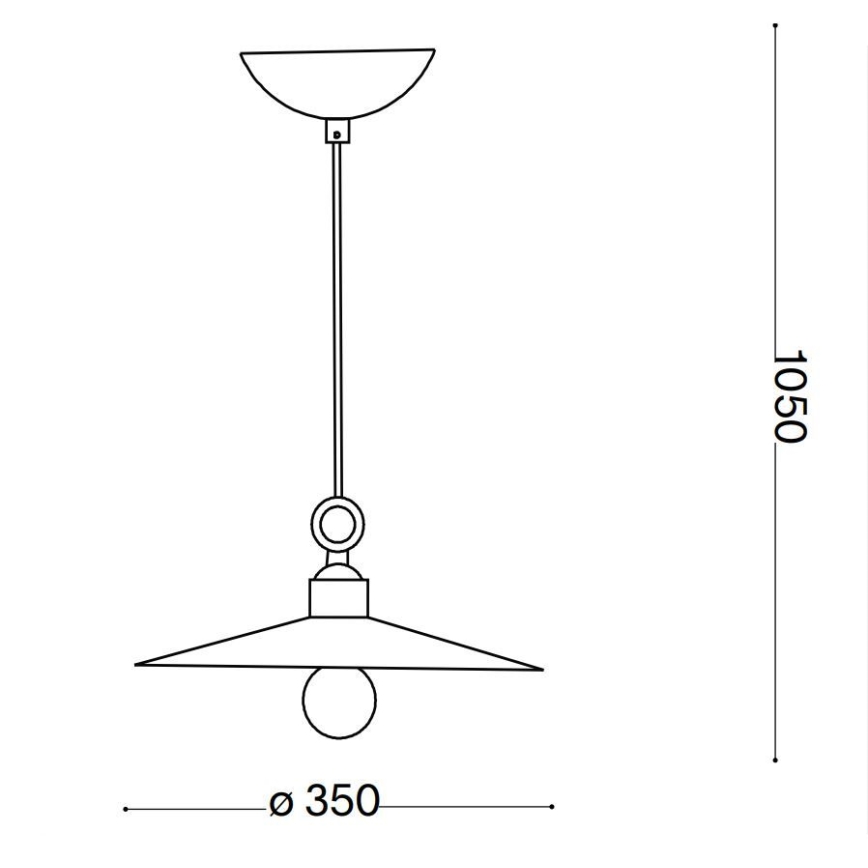 Ideal Lux - Κρεμαστό φωτιστικό οροφής CANTINA 1xE27/42W/230V διάμετρος 35 cm μπρονζέ