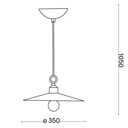 Ideal Lux - Κρεμαστό φωτιστικό οροφής CANTINA 1xE27/42W/230V διάμετρος 35 cm χαλκός