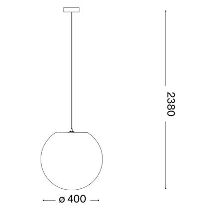 Ideal Lux - Κρεμαστό φωτιστικό οροφής CARTA 1xE27/25W/230V διάμετρος 40 cm λευκό