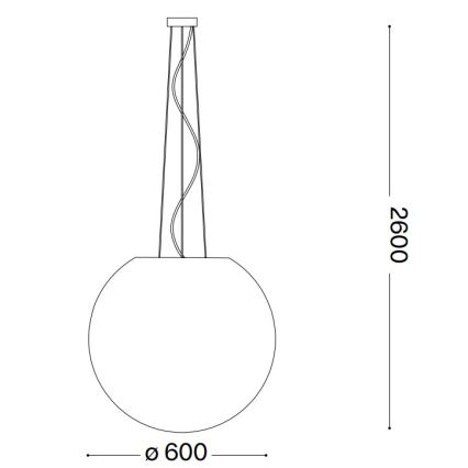 Ideal Lux - Κρεμαστό φωτιστικό οροφής CARTA 1xE27/60W/230V διάμετρος 60 cm λευκό