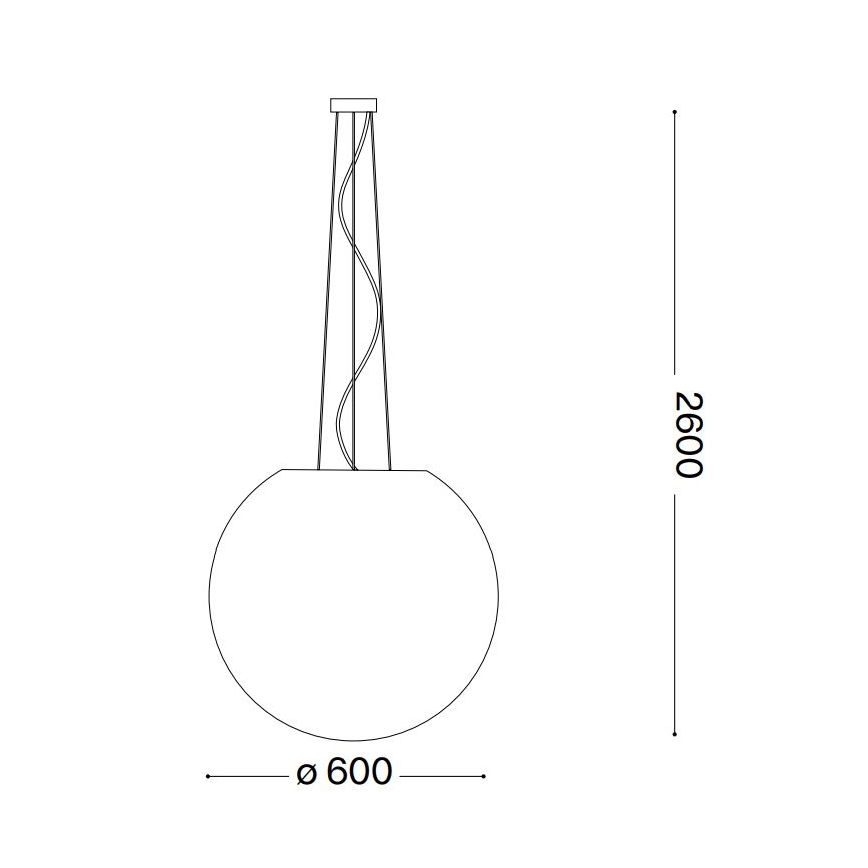 Ideal Lux - Κρεμαστό φωτιστικό οροφής CARTA 1xE27/60W/230V διάμετρος 60 cm λευκό