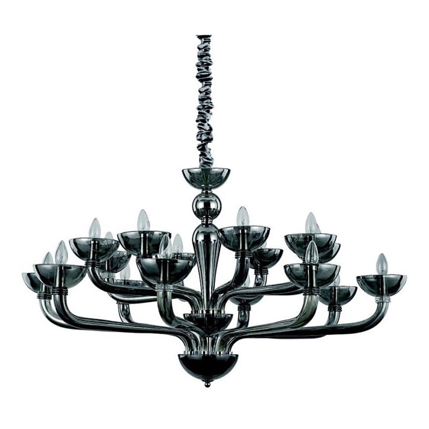 Ideal Lux - Κρεμαστό φωτιστικό οροφής CASANOVA 16xE14/40W/230V διάμετρος 120 cm γκρι