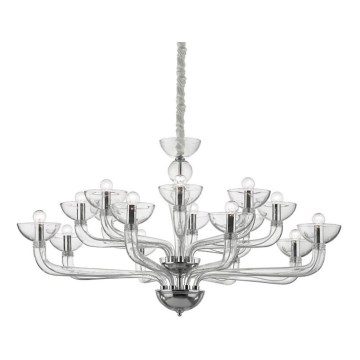 Ideal Lux - Κρεμαστό φωτιστικό οροφής CASANOVA 16xE14/40W/230V διάμετρος 120 cm διαφανές