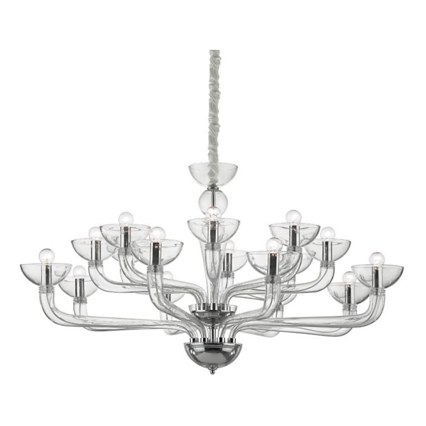 Ideal Lux - Κρεμαστό φωτιστικό οροφής CASANOVA 16xE14/40W/230V διάμετρος 120 cm διαφανές
