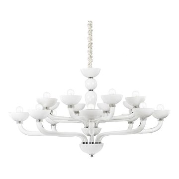 Ideal Lux - Κρεμαστό φωτιστικό οροφής CASANOVA 16xE14/40W/230V διάμετρος 120 cm λευκό