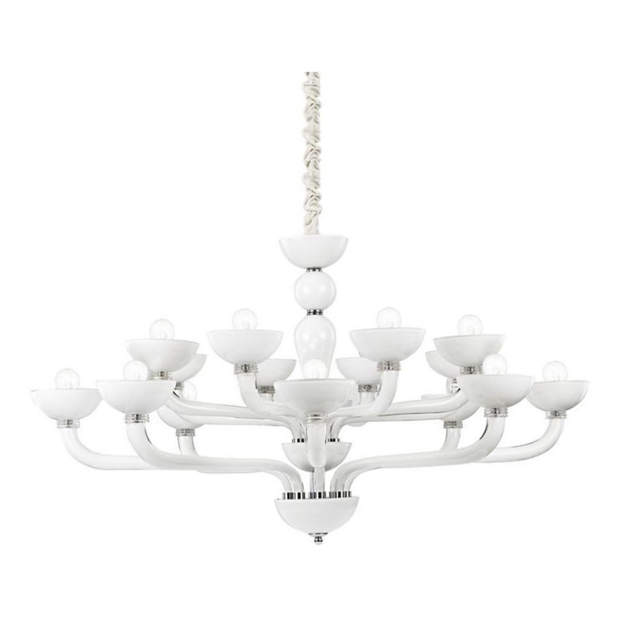 Ideal Lux - Κρεμαστό φωτιστικό οροφής CASANOVA 16xE14/40W/230V διάμετρος 120 cm λευκό
