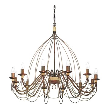 Ideal Lux - Κρεμαστό φωτιστικό οροφής CORTE 12xE14/40W/230V διάμετρος 95 cm χαλκός