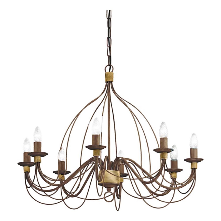 Ideal Lux - Κρεμαστό φωτιστικό οροφής CORTE 8xE14/40W/230V διάμετρος 80 cm χαλκός