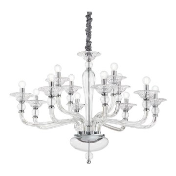 Ideal Lux - Κρεμαστό φωτιστικό οροφής DANIELI 12xE14/40W/230V διάμετρος 94 cm διαφανές