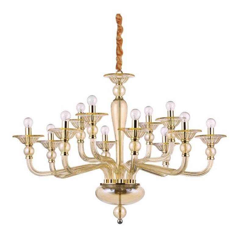 Ideal Lux - Κρεμαστό φωτιστικό οροφής DANIELI 12xE14/40W/230V διάμετρος 94 cm ορείχαλκος