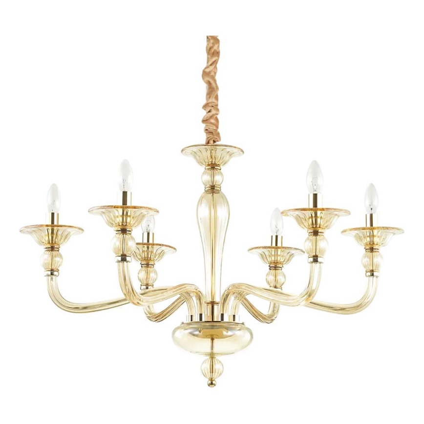 Ideal Lux - Κρεμαστό φωτιστικό οροφής DANIELI 6xE14/40W/230V διάμετρος 85 cm ορείχαλκος