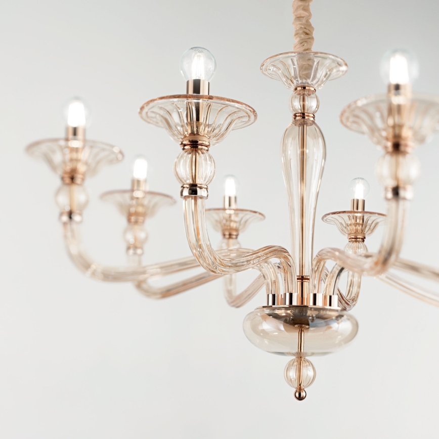 Ideal Lux - Κρεμαστό φωτιστικό οροφής DANIELI 8xE14/40W/230V διάμετρος 85 cm ορείχαλκος