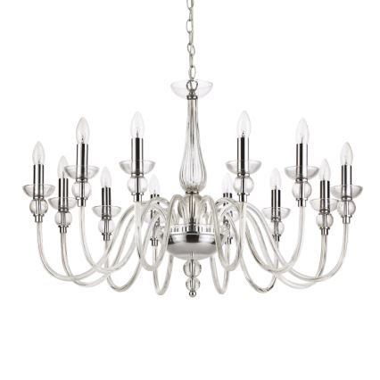 Ideal Lux - Κρεμαστό φωτιστικό οροφής DOGE 12xE14/40W/230V διάμετρος 91 cm γυαλιστερό χρώμιο