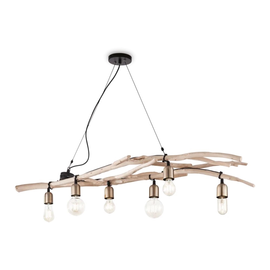 Ideal Lux - Κρεμαστό φωτιστικό οροφής DRIFTWOOD 6xE27/60W/230V guava
