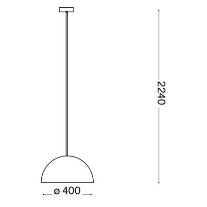 Ideal Lux - Κρεμαστό φωτιστικό οροφής FOLK 1xE27/60W/230V διάμετρος 40 cm καφέ