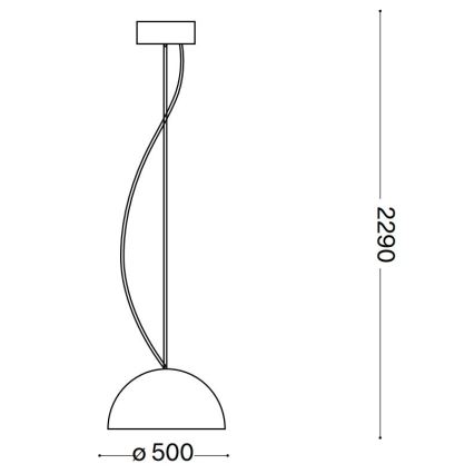Ideal Lux - Κρεμαστό φωτιστικό οροφής FOLK 1xE27/60W/230V διάμετρος 50 cm καφέ