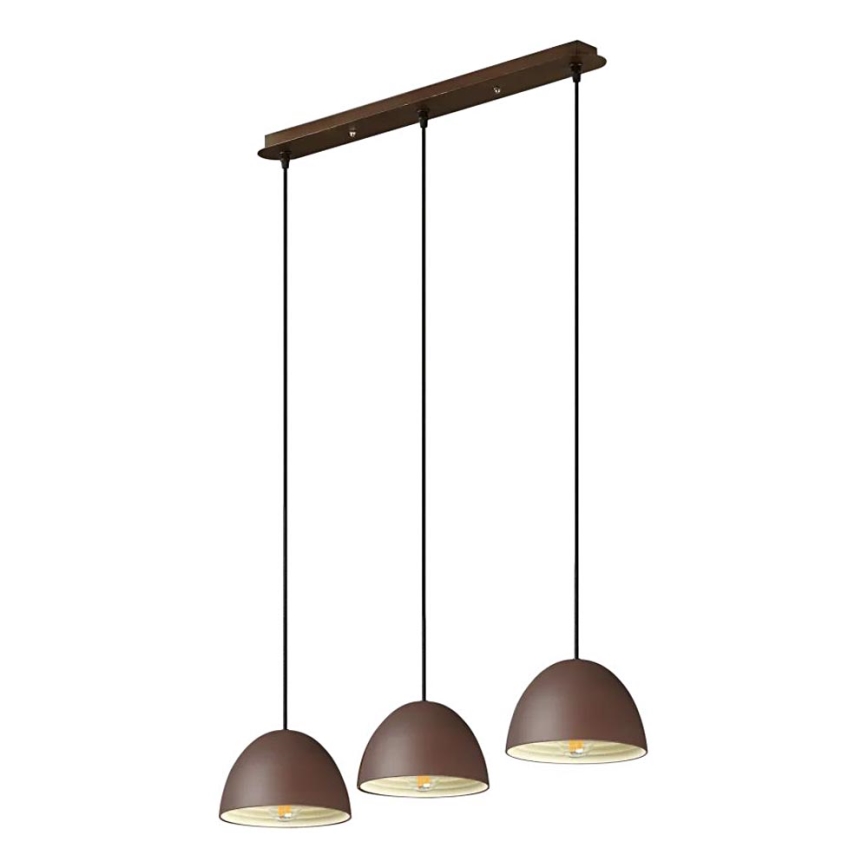 Ideal Lux - Κρεμαστό φωτιστικό οροφής FOLK 3xE27/60W/230V καφέ