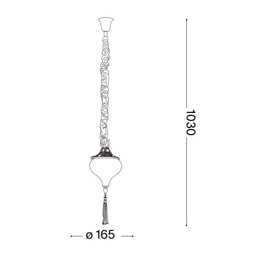 Ideal Lux - Κρεμαστό φωτιστικό οροφής HAREM 1xE27/42W/230V διάμετρος 16,5 cm ορείχαλκος
