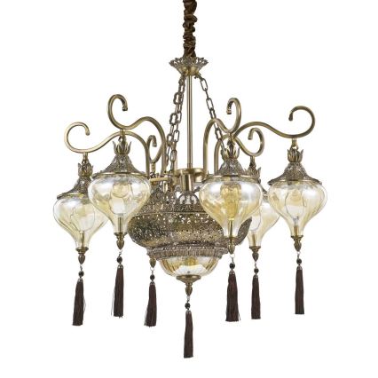 Ideal Lux - Κρεμαστό φωτιστικό οροφής HAREM 9xE27/60W/230V διάμετρος 75 cm ορείχαλκος