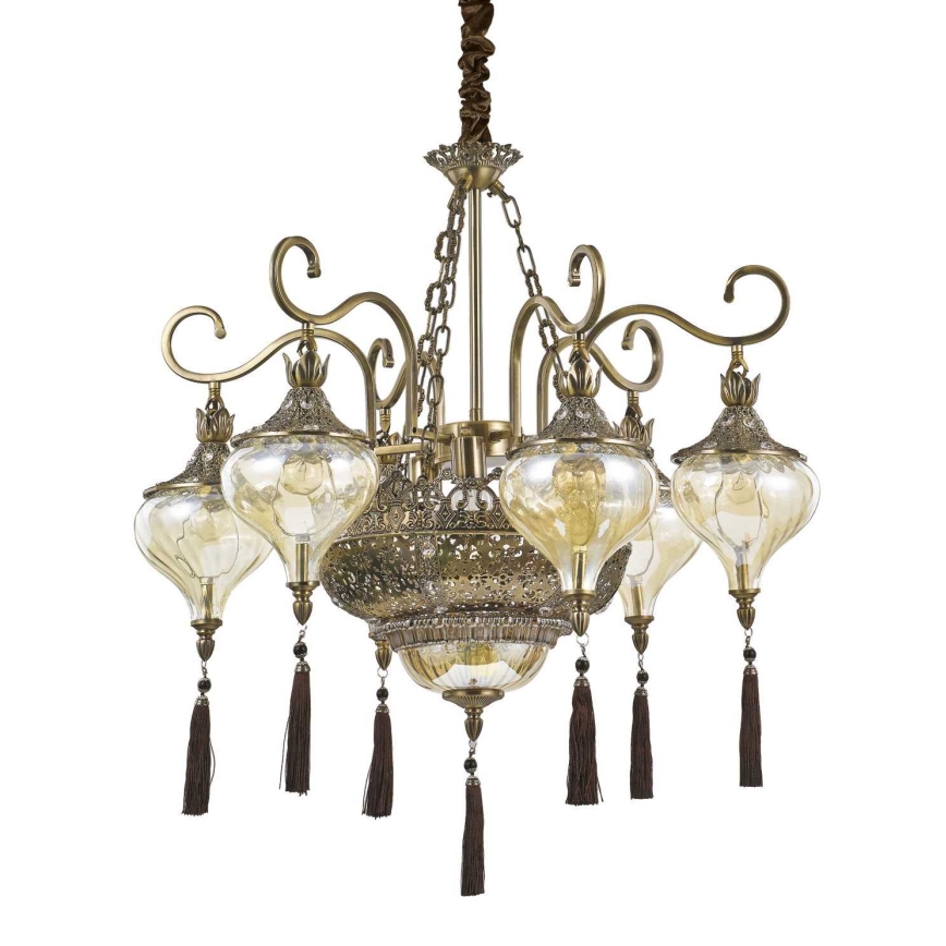 Ideal Lux - Κρεμαστό φωτιστικό οροφής HAREM 9xE27/60W/230V διάμετρος 75 cm ορείχαλκος