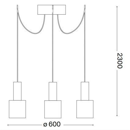 Ideal Lux - Κρεμαστό φωτιστικό οροφής HOLLY 3xE27/60W/230V spider μαύρο