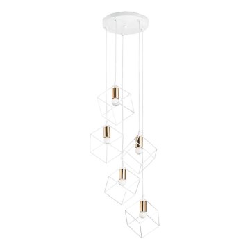 Ideal Lux - Κρεμαστό φωτιστικό οροφής ICE 5xE27/60W/230V διάμετρος 50 cm λευκό