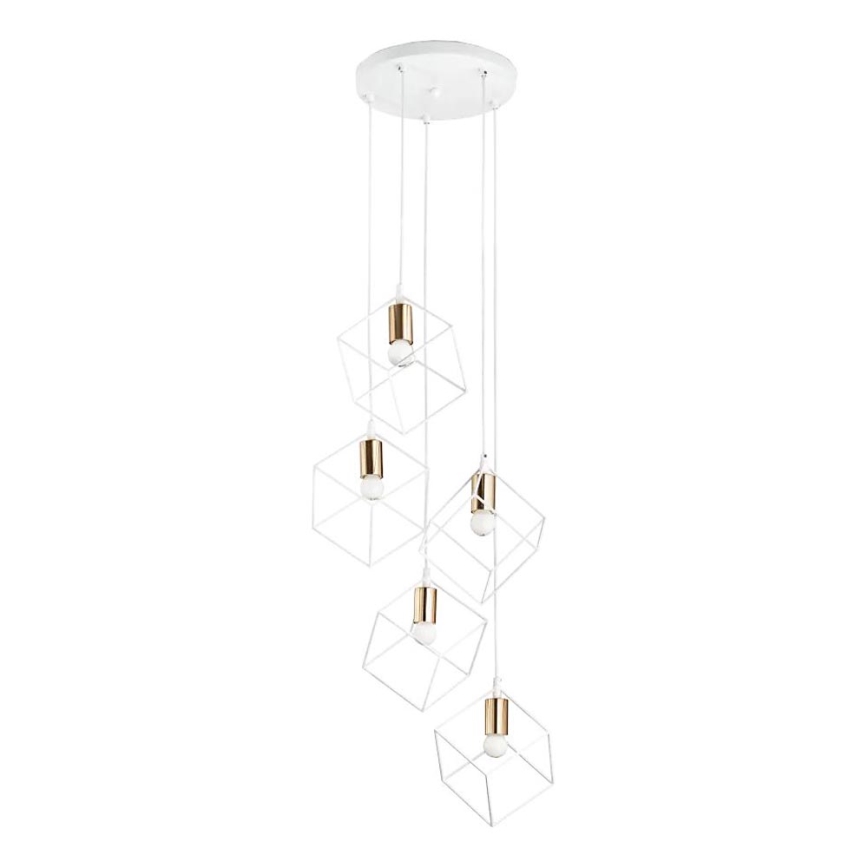 Ideal Lux - Κρεμαστό φωτιστικό οροφής ICE 5xE27/60W/230V διάμετρος 50 cm λευκό