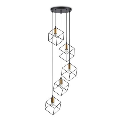 Ideal Lux - Κρεμαστό φωτιστικό οροφής ICE 5xE27/60W/230V διάμετρος 50 cm μαύρο