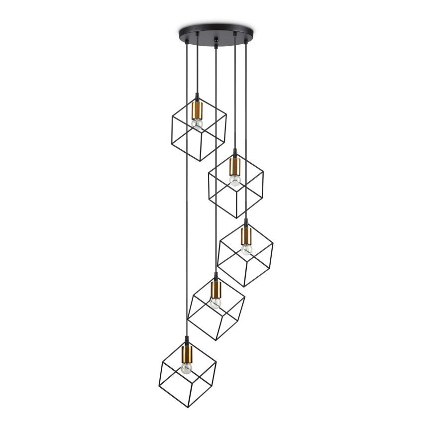 Ideal Lux - Κρεμαστό φωτιστικό οροφής ICE 5xE27/60W/230V διάμετρος 50 cm μαύρο