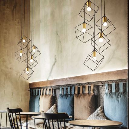 Ideal Lux - Κρεμαστό φωτιστικό οροφής ICE 5xE27/60W/230V διάμετρος 50 cm μαύρο