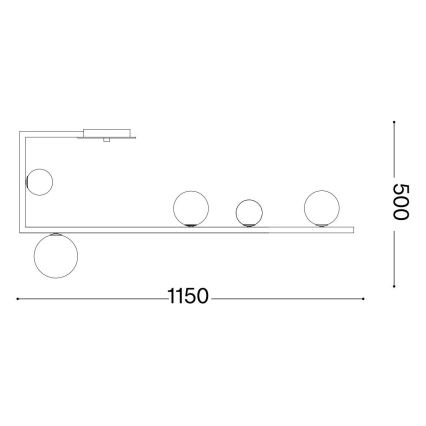 Ideal Lux - Κρεμαστό φωτιστικό οροφής LED BIRDS 5xG9/3W/230V μαύρο/χρυσό