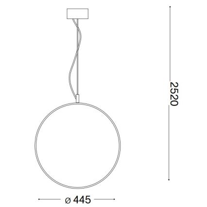 Ideal Lux -  Κρεμαστό φωτιστικό οροφής LED CIRCUS LED/29W/230V διάμετρος 44 cm CRI 90 μαύρο