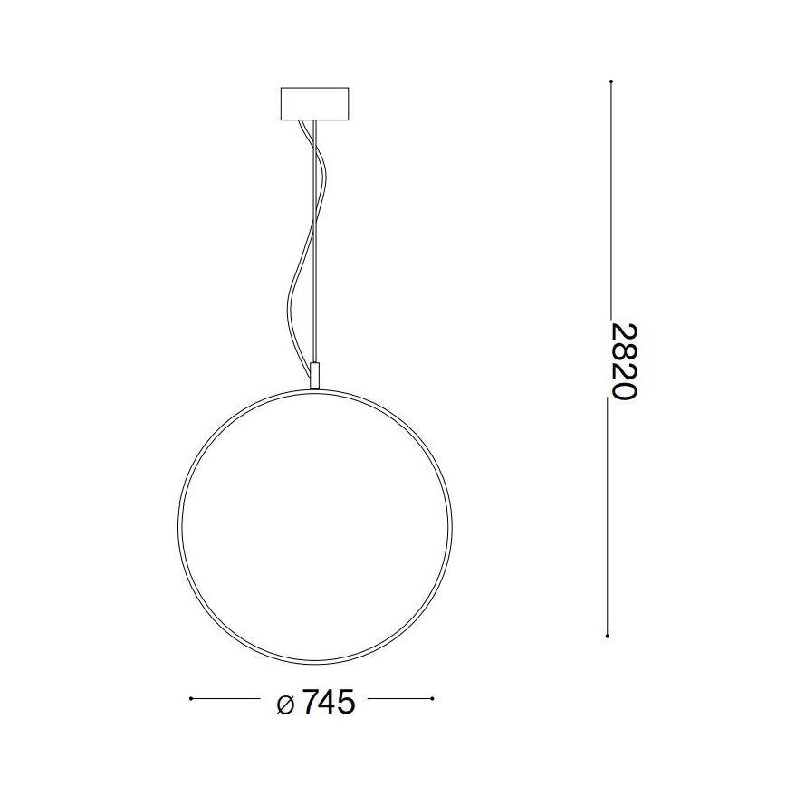 Ideal Lux -  Κρεμαστό φωτιστικό οροφής LED CIRCUS LED/36W/230V διάμετρος 74,5 cm CRI 90 μαύρο