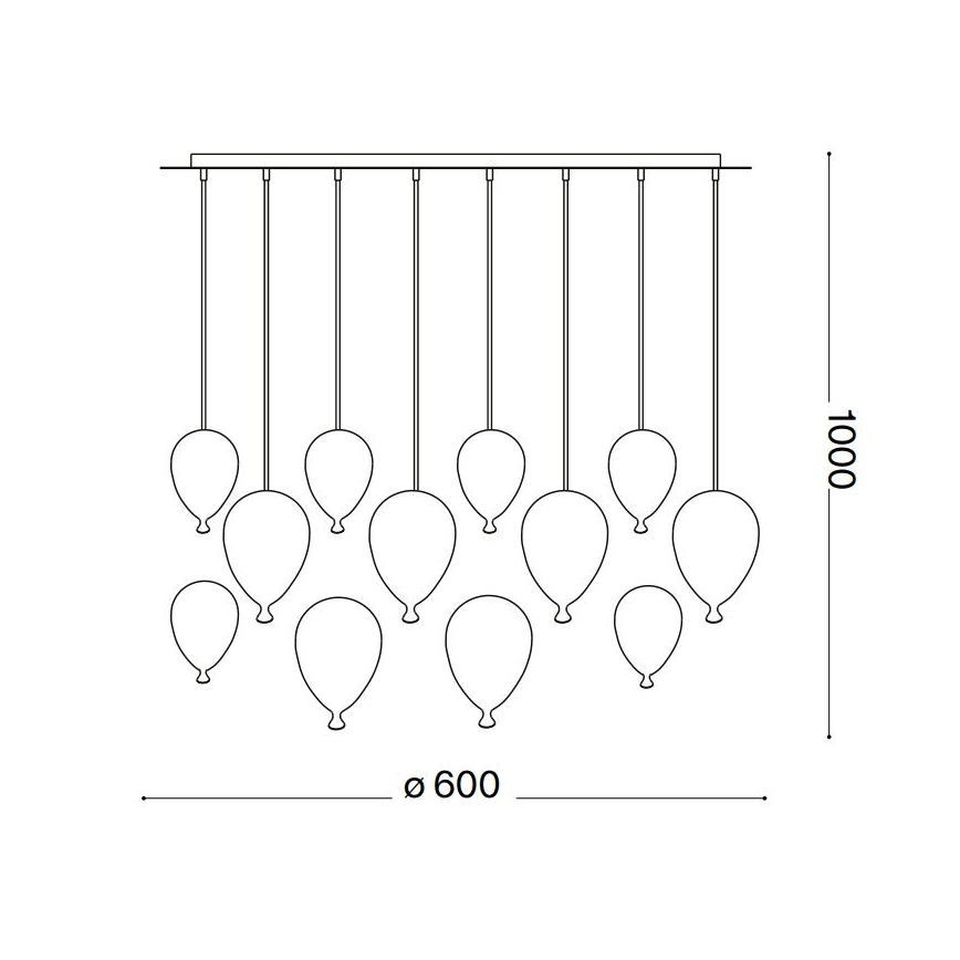 Ideal Lux -  Κρεμαστό φωτιστικό οροφής LED CLOWN 12xG9/3W/230V διάμετρος 60 cm πολύχρωμα