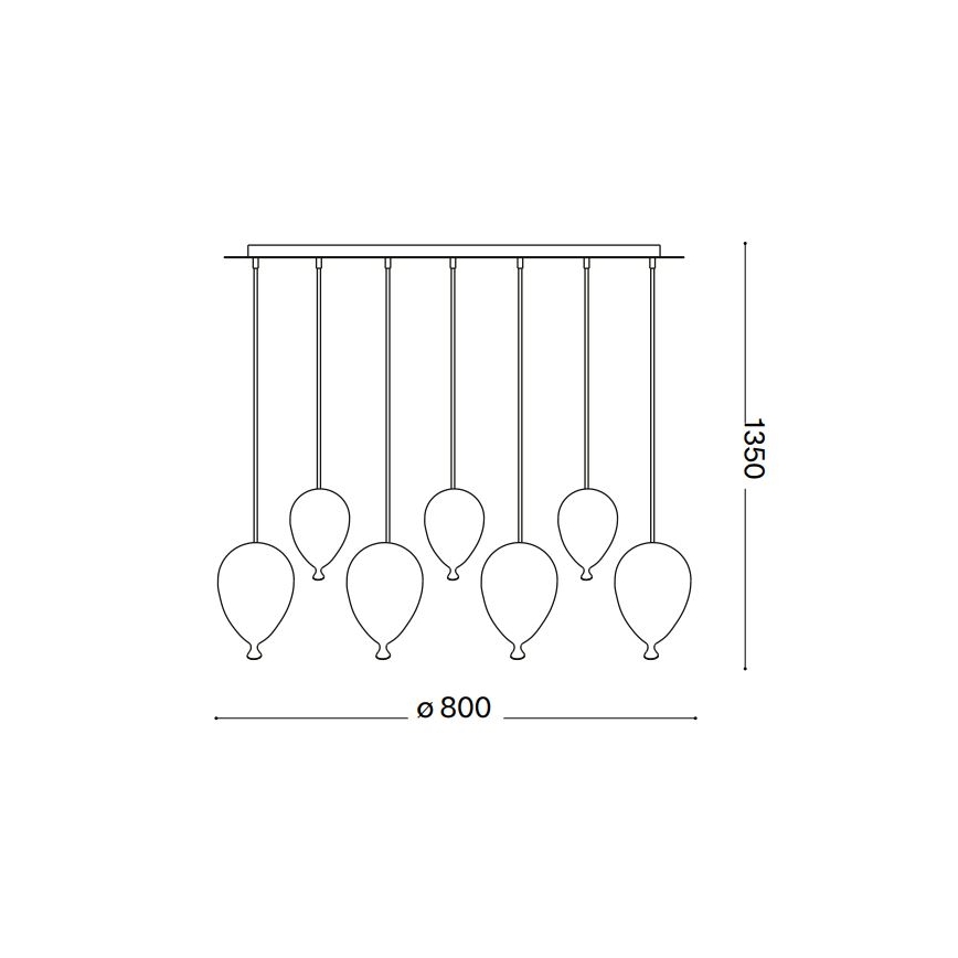 Ideal Lux -  Κρεμαστό φωτιστικό οροφής LED CLOWN 7xG9/3W/230V 80 cm πολύχρωμα