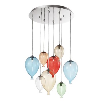 Ideal Lux -  Κρεμαστό φωτιστικό οροφής LED CLOWN 8xG9/3W/230V διάμετρος 50 cm πολύχρωμα