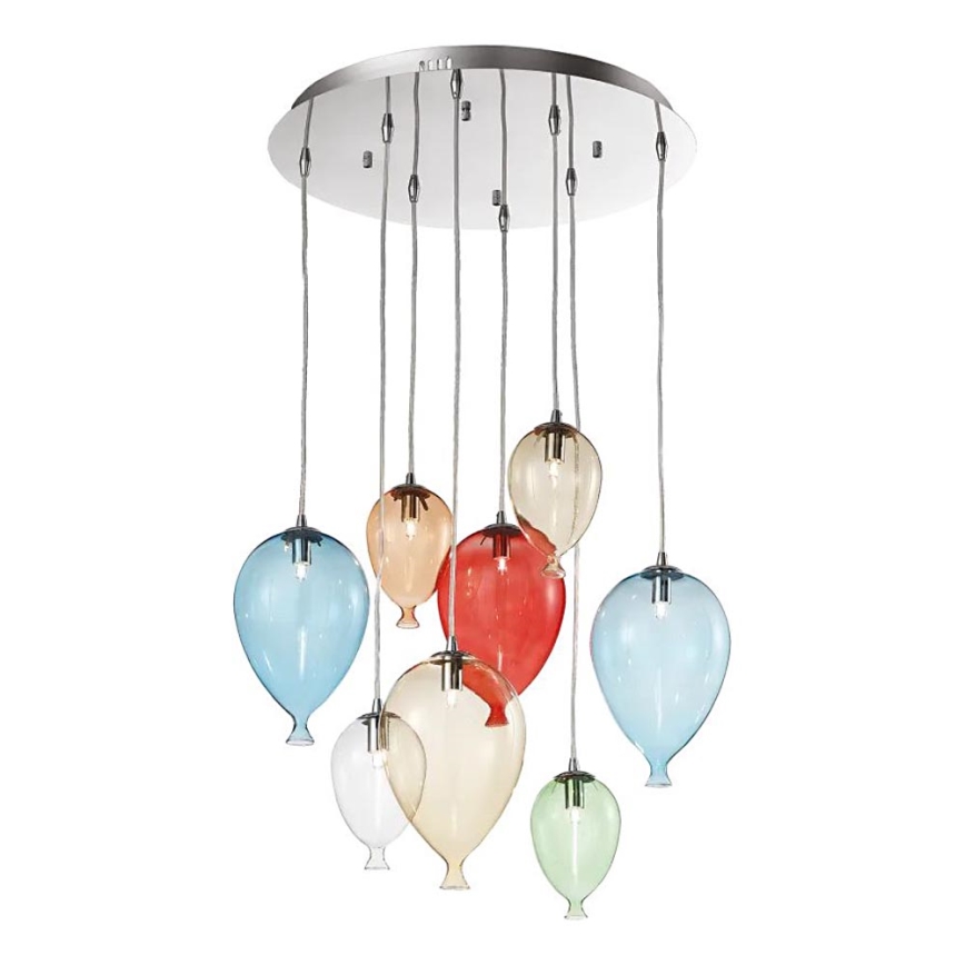 Ideal Lux -  Κρεμαστό φωτιστικό οροφής LED CLOWN 8xG9/3W/230V διάμετρος 50 cm πολύχρωμα
