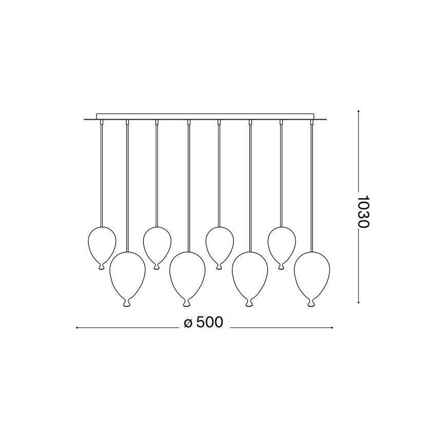 Ideal Lux -  Κρεμαστό φωτιστικό οροφής LED CLOWN 8xG9/3W/230V διάμετρος 50 cm πολύχρωμα