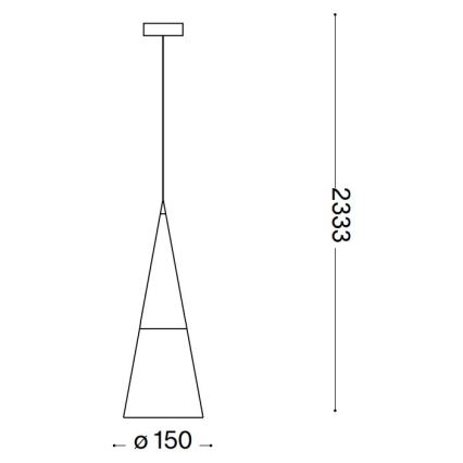 Ideal Lux -  Κρεμαστό φωτιστικό οροφής LED CONO 1xGU10/7W/230V διάμετρος 15 cm CRI 90 ορείχαλκος