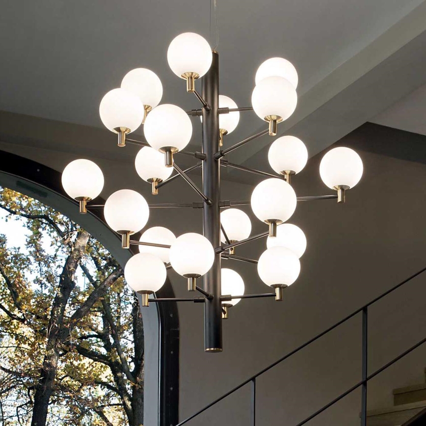 Ideal Lux -  Κρεμαστό φωτιστικό οροφής LED COPERNICO 20xG9/3W/230V διάμετρος 86 cm μαύρο