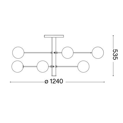 Ideal Lux - Κρεμαστό φωτιστικό οροφής LED COSMOPOLITAN 10xG9/3W/230V διάμετρος 124 cm μαύρο