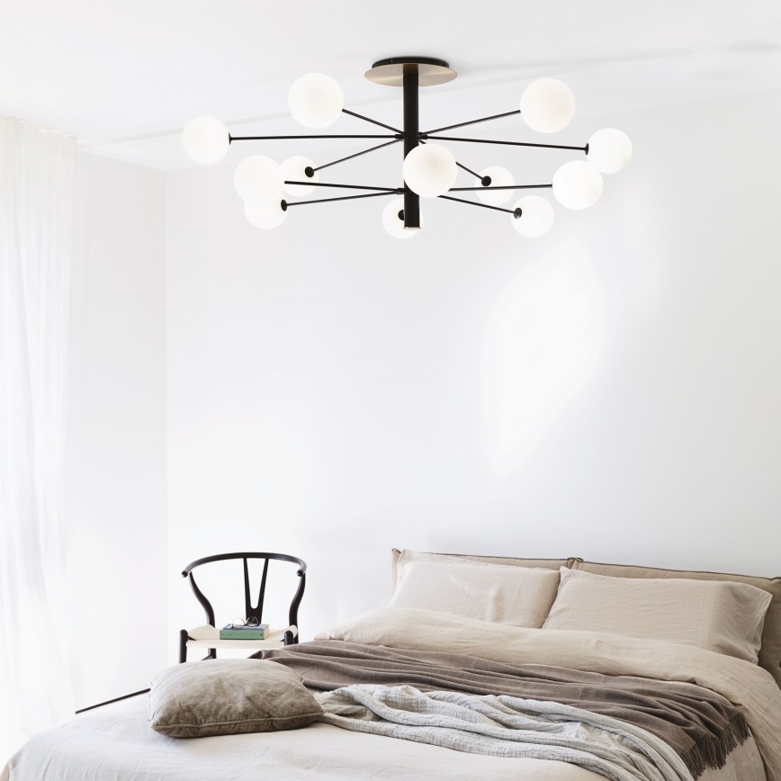 Ideal Lux - Κρεμαστό φωτιστικό οροφής LED COSMOPOLITAN 12xG9/3W/230V διάμετρος 145 cm μαύρο