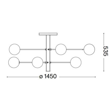 Ideal Lux - Κρεμαστό φωτιστικό οροφής LED COSMOPOLITAN 12xG9/3W/230V διάμετρος 145 cm μαύρο